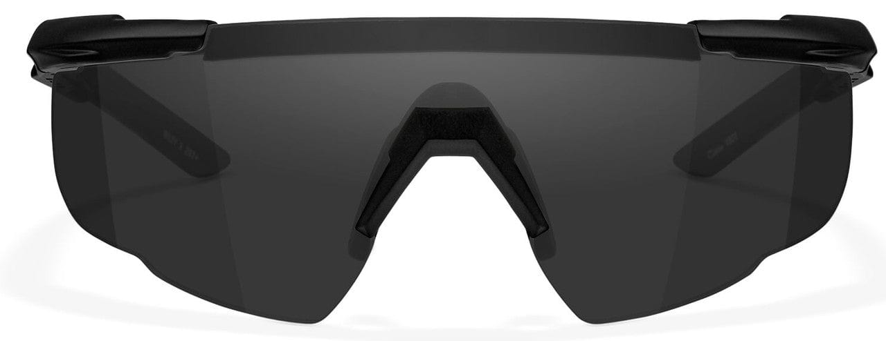 Wiley X Saber Advanced Ballistic Safety Glasses Kit with Matte Black Frame and Clear, Grey, and Light Rust Lenses 308 - Front View