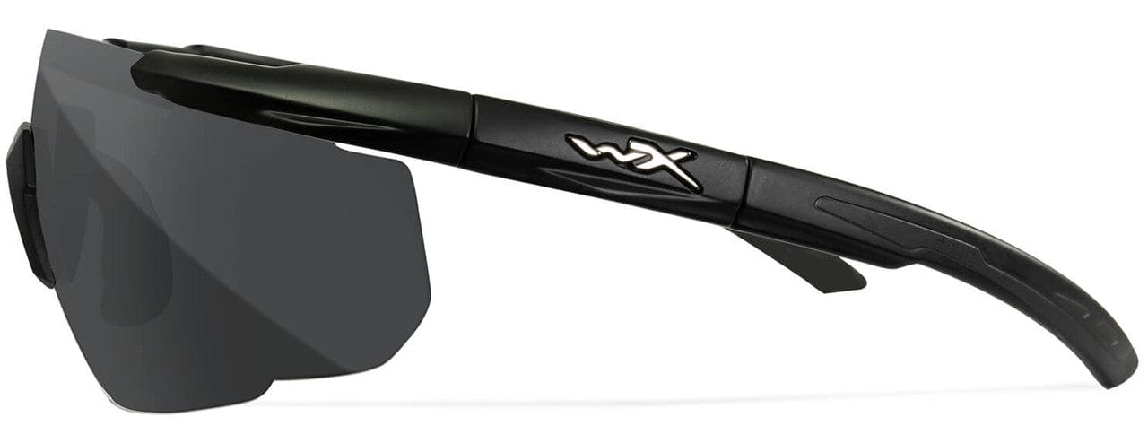 Wiley X Saber Advanced Ballistic Safety Glasses Kit with Matte Black Frame and Clear, Grey, and Light Rust Lenses 308 - Side View