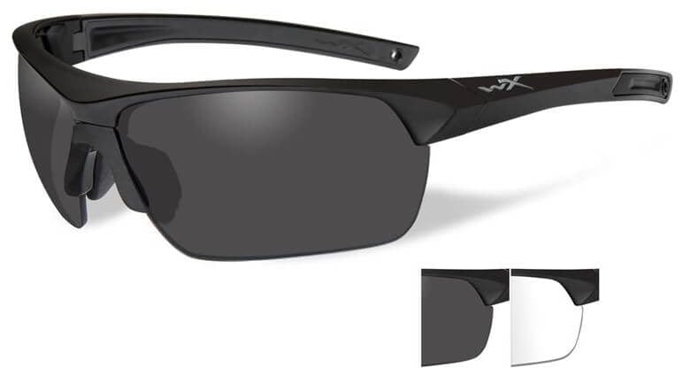 Wiley X Guard Advanced Ballistic Safety Glasses Kit with Matte Black Frame and Smoke Grey and Clear Lenses