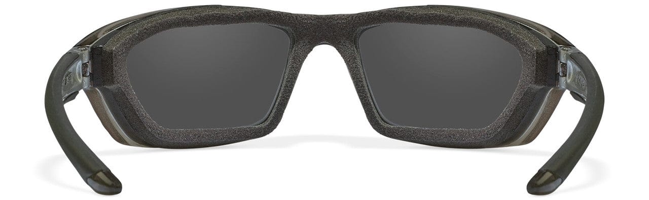 Wiley X Brick Safety Sunglasses with Crystal Metallic Frame and Silver Flash Lens WX-855 - Back View