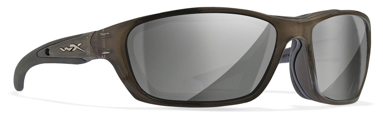 Wiley X Brick Safety Sunglasses with Crystal Metallic Frame and Silver Flash Lens WX-855 - Right Side