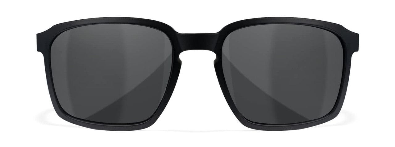 Wiley X Alfa Safety Sunglasses with Matte Black Frame and Smoke Grey Lens WX-AC6ALF02 - Front View