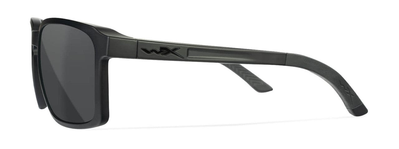 Wiley X Alfa Safety Sunglasses with Matte Black Frame and Smoke Grey Lens WX-AC6ALF02 - Side View