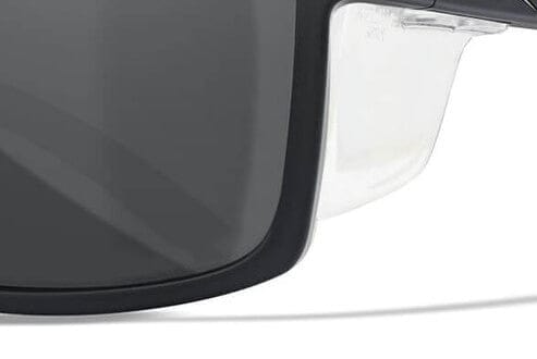 Wiley X Alfa Safety Sunglasses with Matte Black Frame and Smoke Grey Lens WX-AC6ALF02 - Side shield closeup