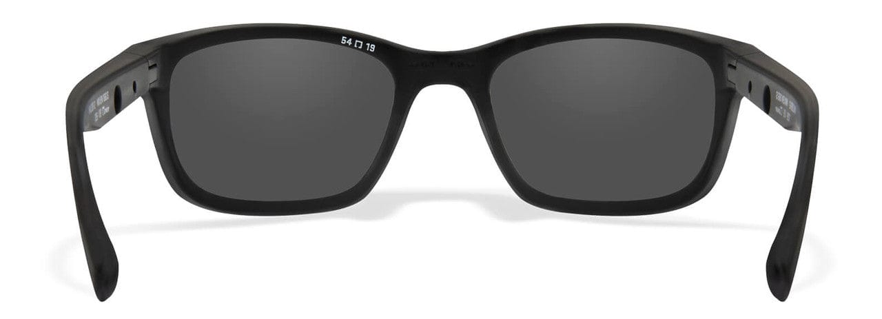 Wiley X Helix Safety Sunglasses with Matte Black Frame and Smoke Grey Lens AC6HLX01 - Back View
