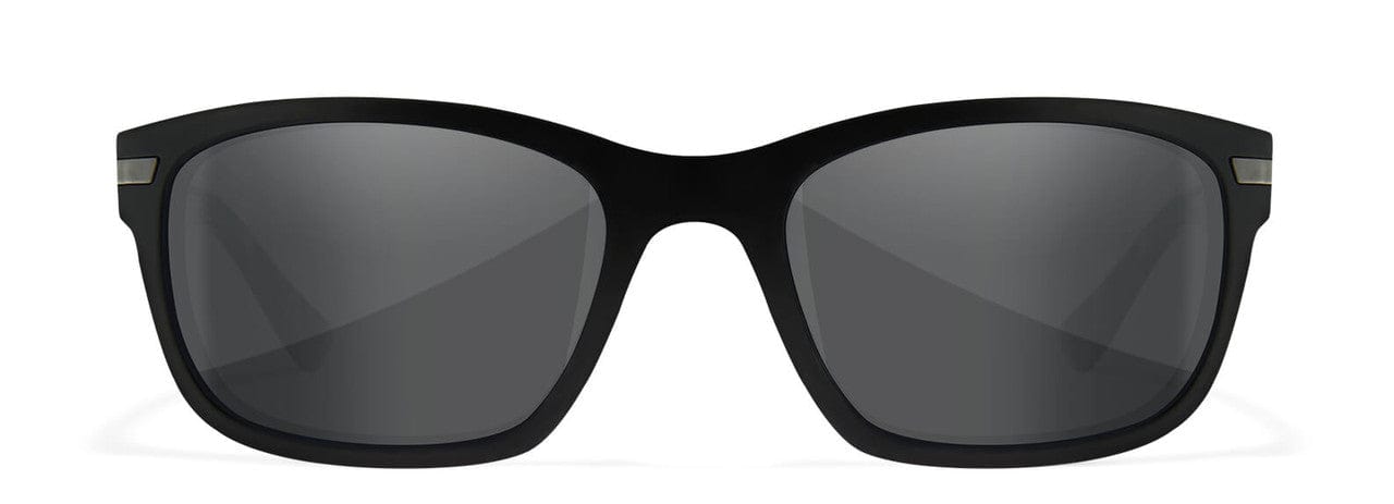 Wiley X Helix Safety Sunglasses with Matte Black Frame and Smoke Grey Lens AC6HLX01 - Front View