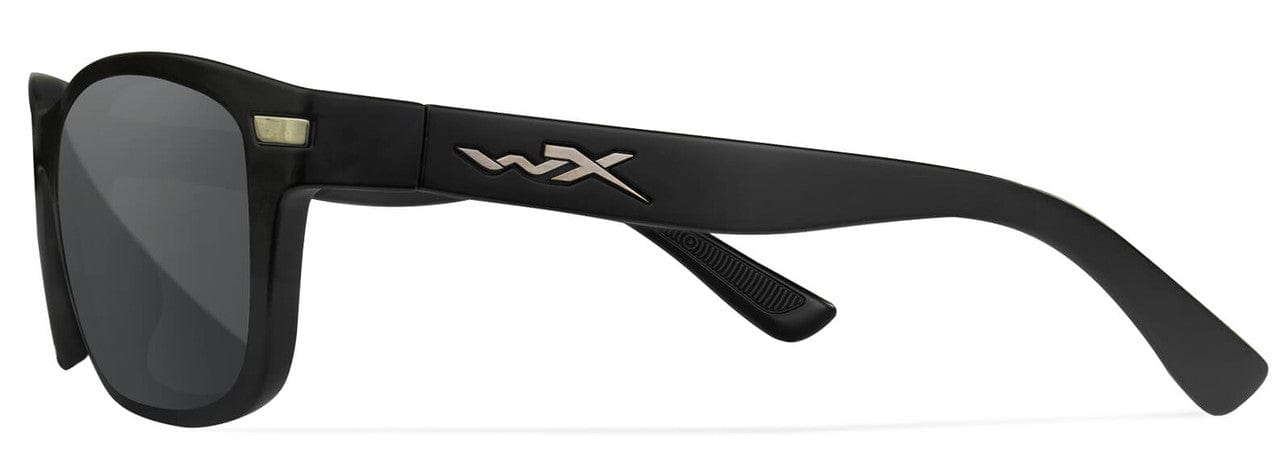 Wiley X Helix Safety Sunglasses with Matte Black Frame and Smoke Grey Lens AC6HLX01 - Side View