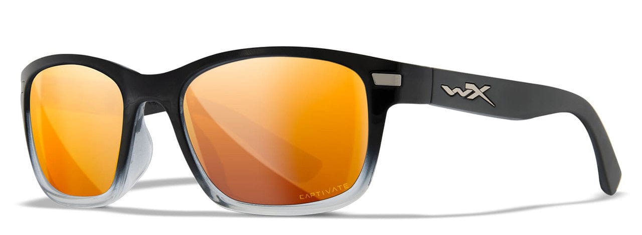 Wiley X Helix Safety Sunglasses with Black Crystal Fade Frame and Captivate Polarized Bronze Mirror Lens AC6HLX04