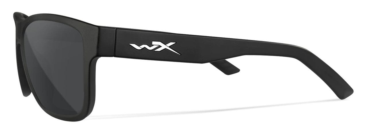 Wiley X Ovation Safety Sunglasses with Matte Black Frame and Smoke Grey Lens AC6OVN01 - Side View