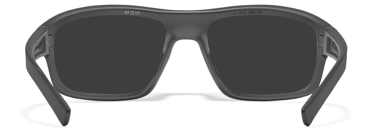 Wiley X Contend Safety Sunglasses with Matte Graphite Frame and Captivate Polarized Blue Mirror Lens ACCNT09 - Back View