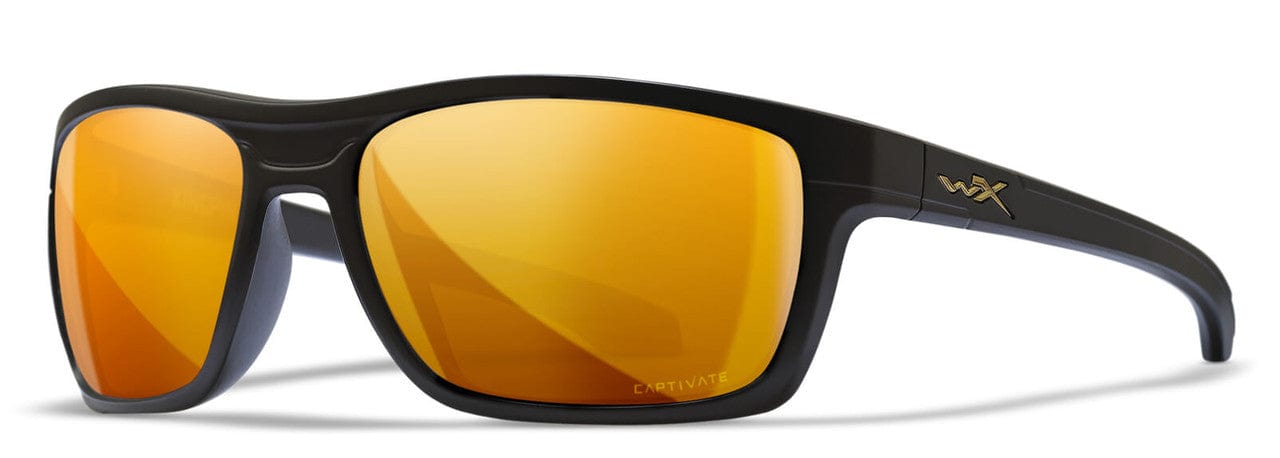 Wiley X Kingpin Safety Sunglasses with Matte Black Frame and Captivate Polarized Bronze Mirror Lens WX-ACKNG14