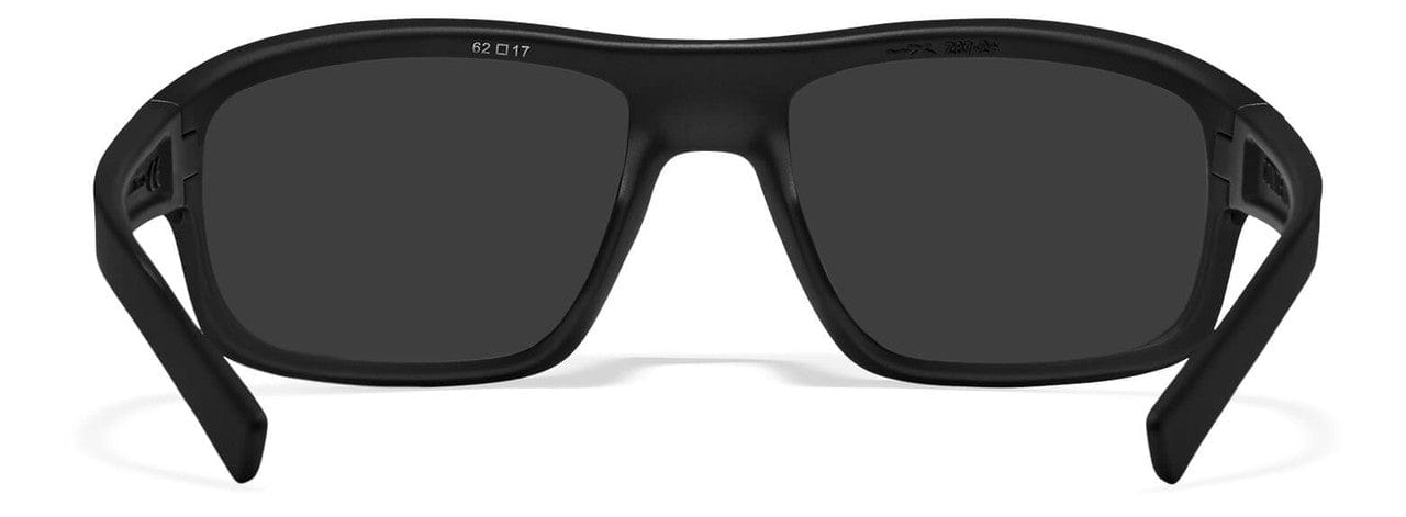 Wiley X Contend Safety Sunglasses with Matte Black Frame and Smoke Grey Lens WX-ACCNT01 - Back View