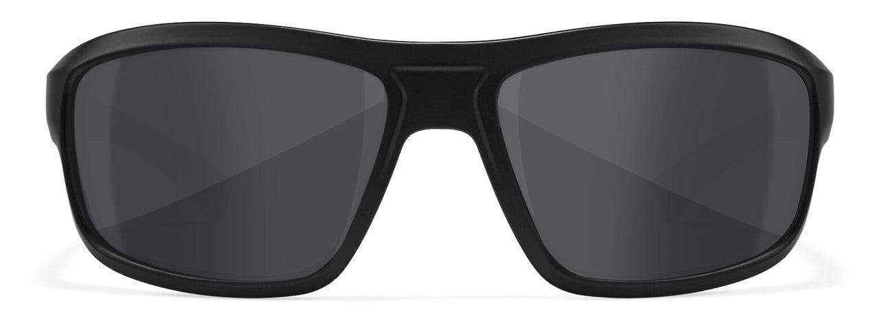 Wiley X Contend Safety Sunglasses with Matte Black Frame and Smoke Grey Lens WX-ACCNT01 - Front View