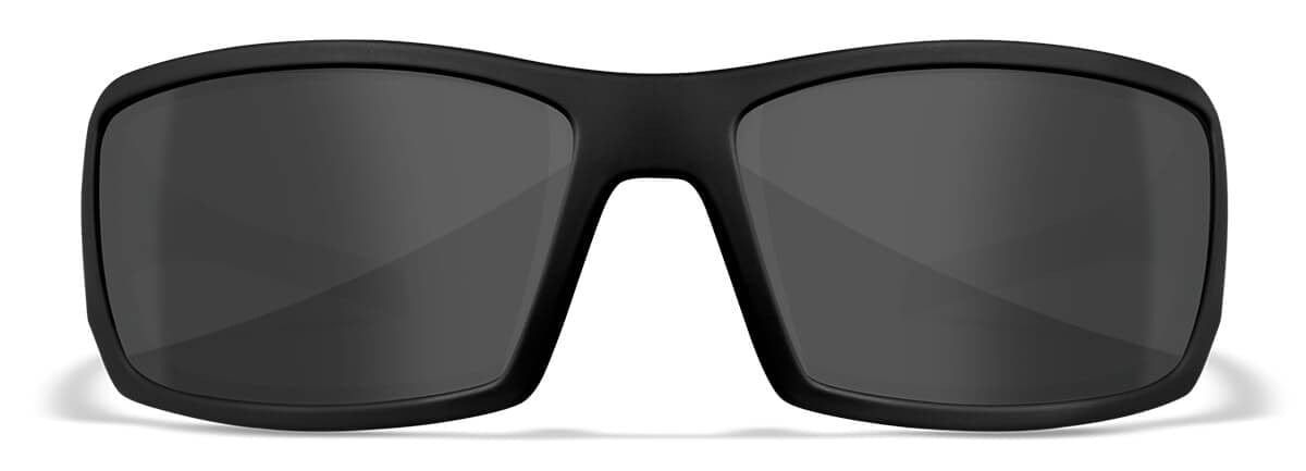 Wiley X Twisted Black Ops Safety Sunglasses with Matte Black Frame and Smoke Grey Lens SSTWI01 - Front View