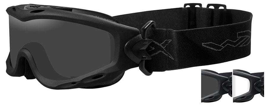 Wiley X Spear Ballistic Safety Goggle with Matte Black Frame and Smoke Grey and Clear Lenses