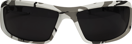 Edge Brazeau Ballistic Safety Glasses with Arctic Camo Frame and Smoke Lens - Front View
