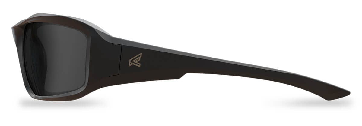 Edge Brazeau Torque Safety Glasses with Black Frame and Smoke Vapor Shield Lens XB136VS - Side View