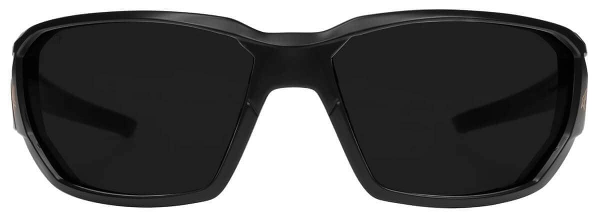 Edge Dawson Safety Glasses with Black Frame and Polarized Smoke Lens TXD416 - Front View