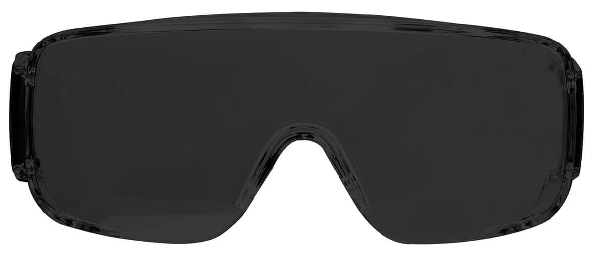 Edge Ossa OTG Safety Glasses with Black Temples and Smoke Lens XF116-L - Front View