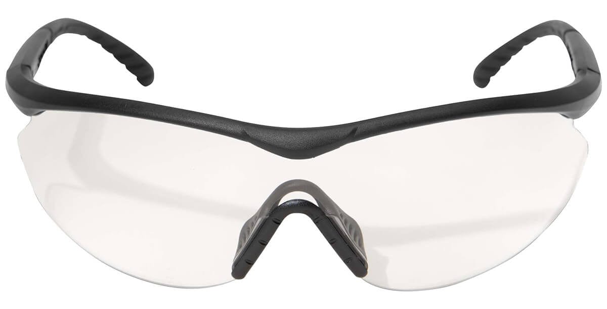 Edge Tactical Eyewear Fastlink Safety Glasses Black Frame Clear Vapor Shield Lens XFL611 - Front View