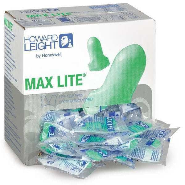 Howard Leight LPF-1 Max Lite Uncorded Earplugs - 200 Pairs Box