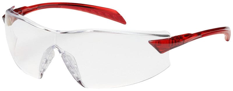 Bouton Radar Safety Glasses with Red Temple and Clear Anti-Fog Lens 250-45-1020