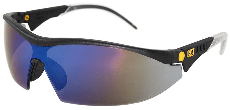 CAT Digger Safety Glasses with Black Frame and Blue Mirror Lens DIGGER-105