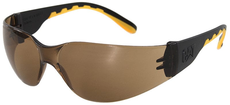 CAT Track Safety Glasses with Black Frame and Brown Lens TRACK-103