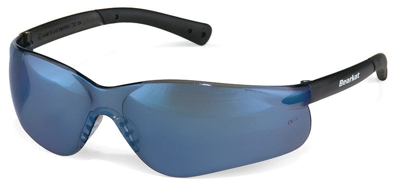 Crews Bearkat 3 Safety Glasses with Blue Mirror Lenses and Soft Gel Nose Pad