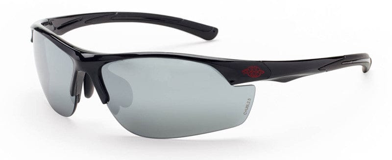 Crossfire AR3 Safety Glasses with Shiny Black Frame and Silver Mirror Lens 1663