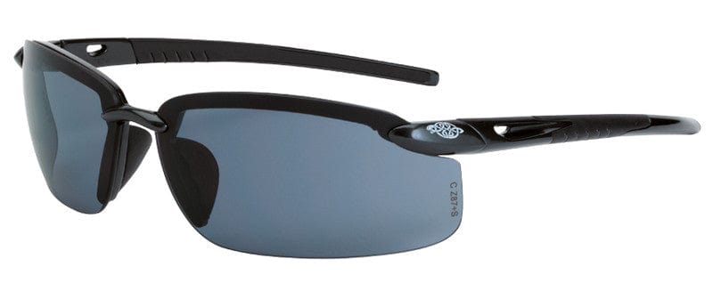Crossfire ES5 Safety Glasses with Pearl Black Frame and Smoke Lens
