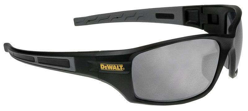 DeWalt Auger Safety Glasses with Black/Gray Frame and Silver Mirror Lenses