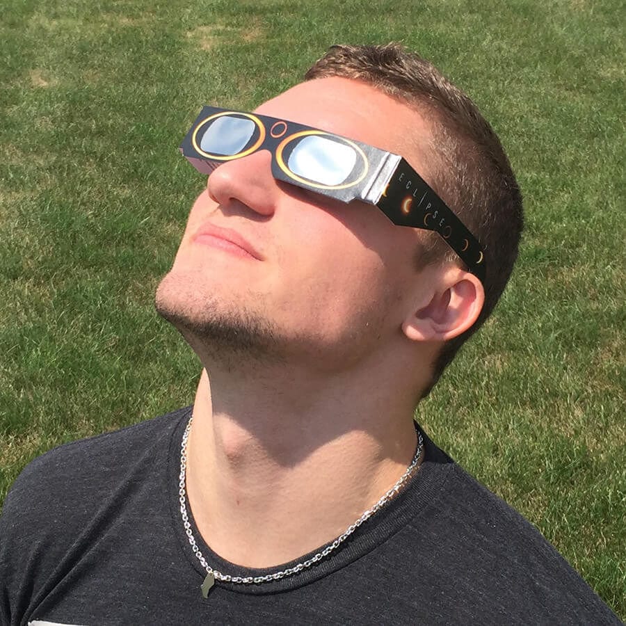 Eclipse Glasses worn during solar eclipse