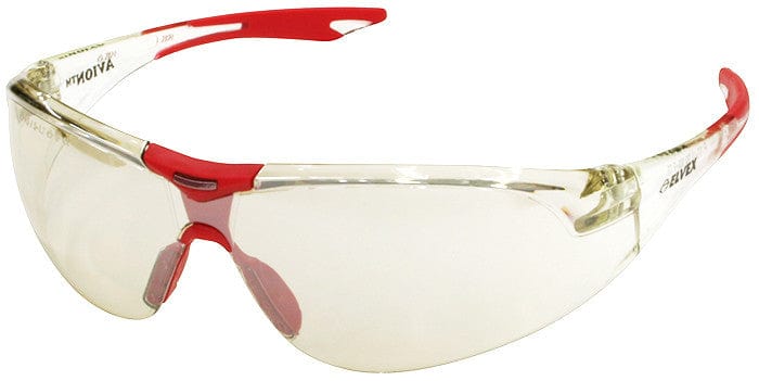 Elvex Avion Safety Glasses with Red Temple Tip and Indoor/Outdoor Lens