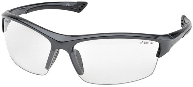 Elvex Sonoma Safety Glasses with Gunmetal Frame and Clear Lens