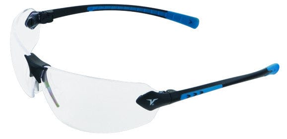 Encon Veratti 429 Safety Glasses with Blue Temple Accent and Clear Lens