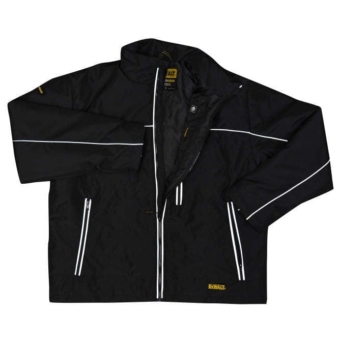 DeWalt DCHJ075B Unisex Heated Quilted Soft Shell Jacket Without Battery Folded Flat Heat Controls Visible