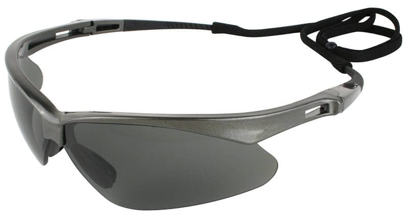 KleenGuard Nemesis Polarized Safety Glasses with Gunmetal Frame and Smoke Lens - Left Side View