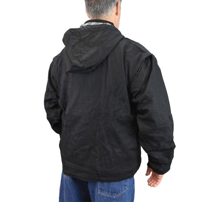 DeWalt DCHJ076ABD1 Unisex Heated Heavy Duty Work Coat With Battery & Charger Worn Back View