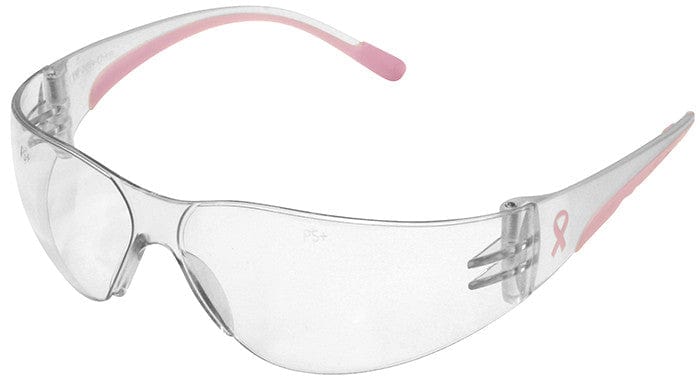 Bouton Eva Petite Women's Safety Glasses with Pink Temple Trim and Clear Anti-Fog Lens