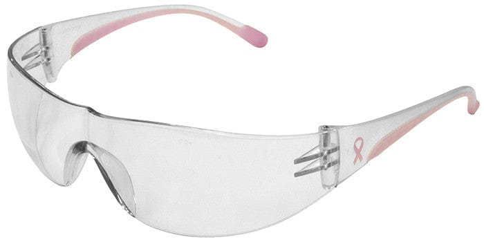Bouton Eva Women's Safety Glasses with Pink Temple Trim and Clear Anti-Fog Lens