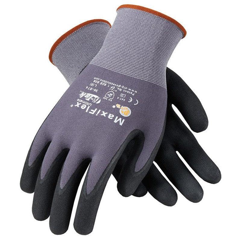 MaxiFlex ATG 34-874 Ultimate Seamless Nitrile Grip Work Gloves