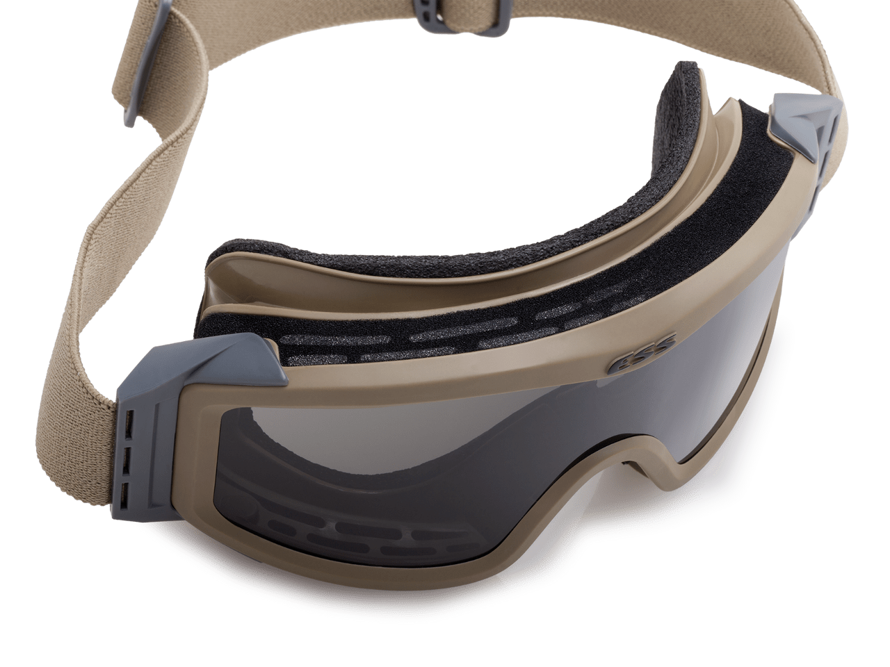 ESS Profile NVG Goggles Terrain Tan with Clear and Gray Lenses 740-0500 Closeup
