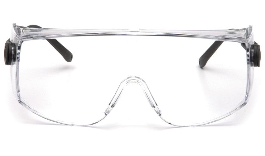 Pyramex Defiant Jumbo Overspecs Safety Glasses Black Frame Clear Lens SB1010SJ Front