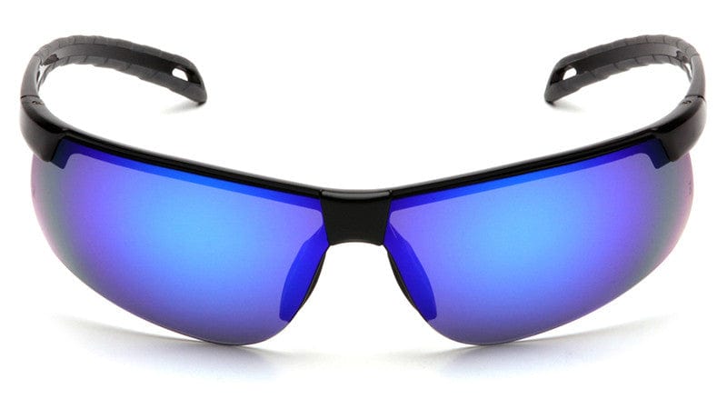 Pyramex Ever-Lite Safety Glasses with Black Frame and Ice Blue Mirror Lenses SB8665D - Front View