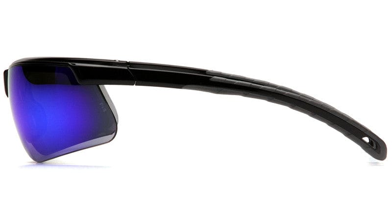 Pyramex Ever-Lite Safety Glasses with Black Frame and Ice Blue Mirror Lenses SB8665D - Left View