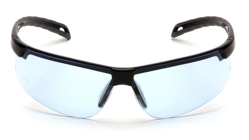 Pyramex Ever-Lite Safety Glasses with Black Frame and Infinity Blue Lenses - Front View