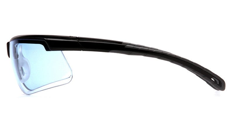 Pyramex Ever-Lite Safety Glasses with Black Frame and Infinity Blue Lenses - Side View
