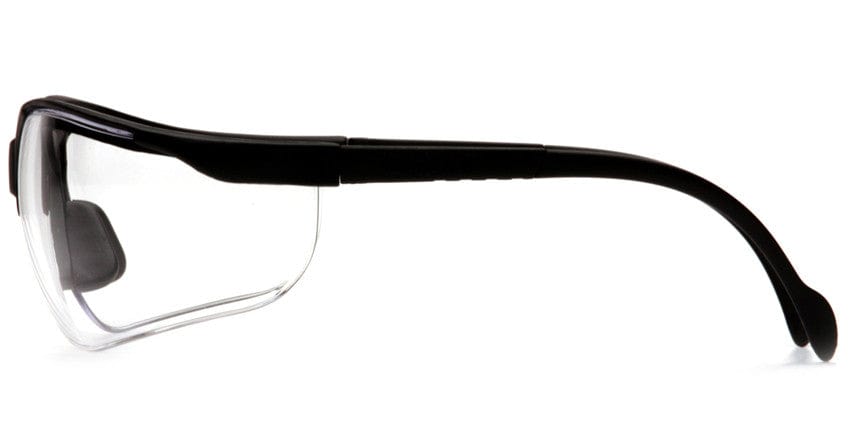 Pyramex Venture 2 Safety Glasses Black Frame Clear Anti-Fog Lens SB1810ST Side View