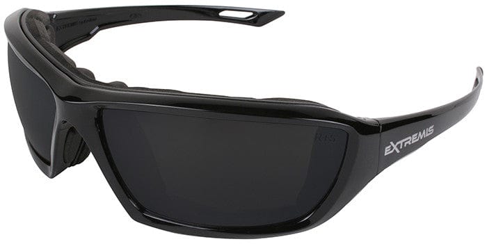 Radians Extremis Safety Glasses with Black Gloss Frame and Smoke Anti-Fog Lens with Foam Seal